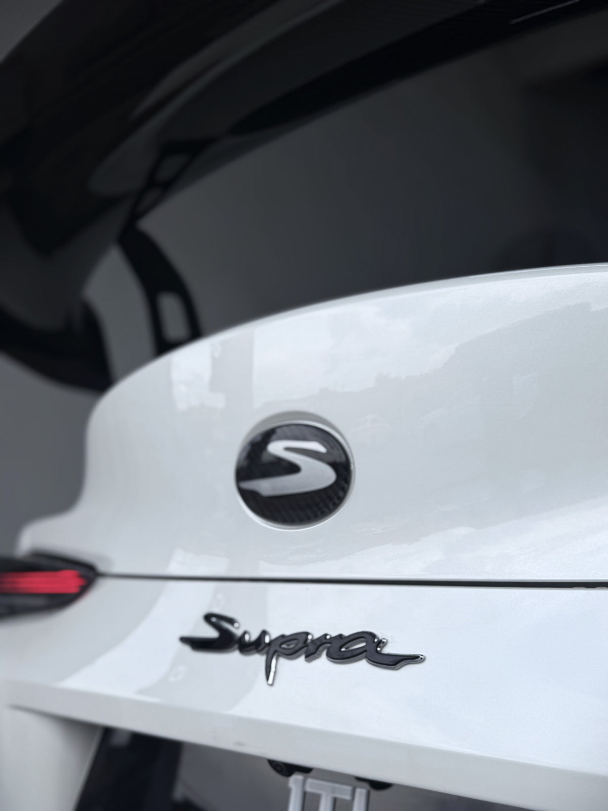 Supra "S" Silver Dry Carbon Emblem