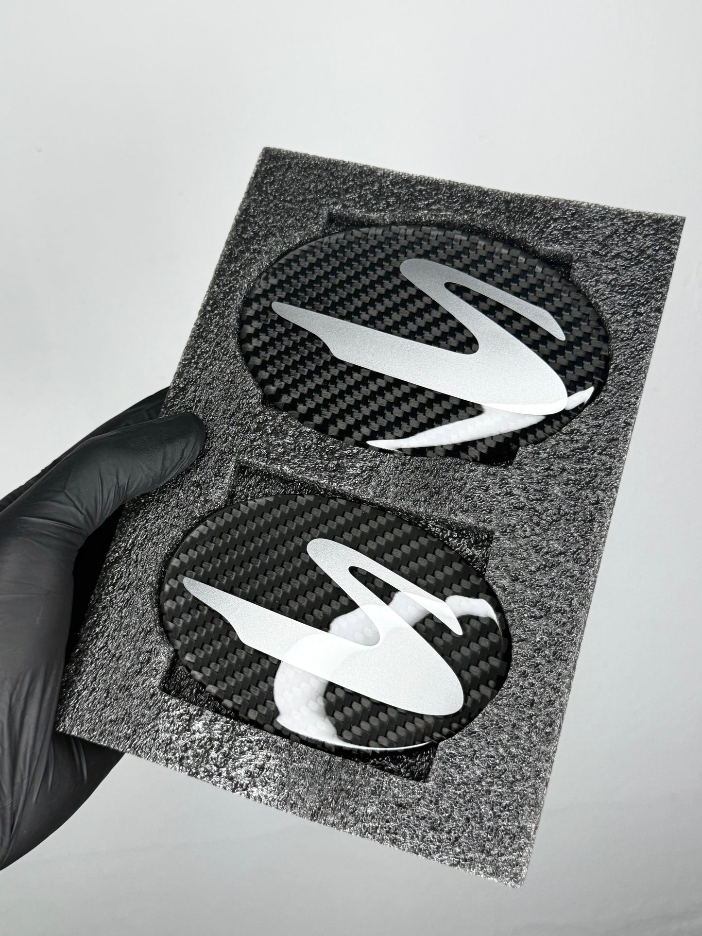 Supra "S" Silver Dry Carbon Emblem