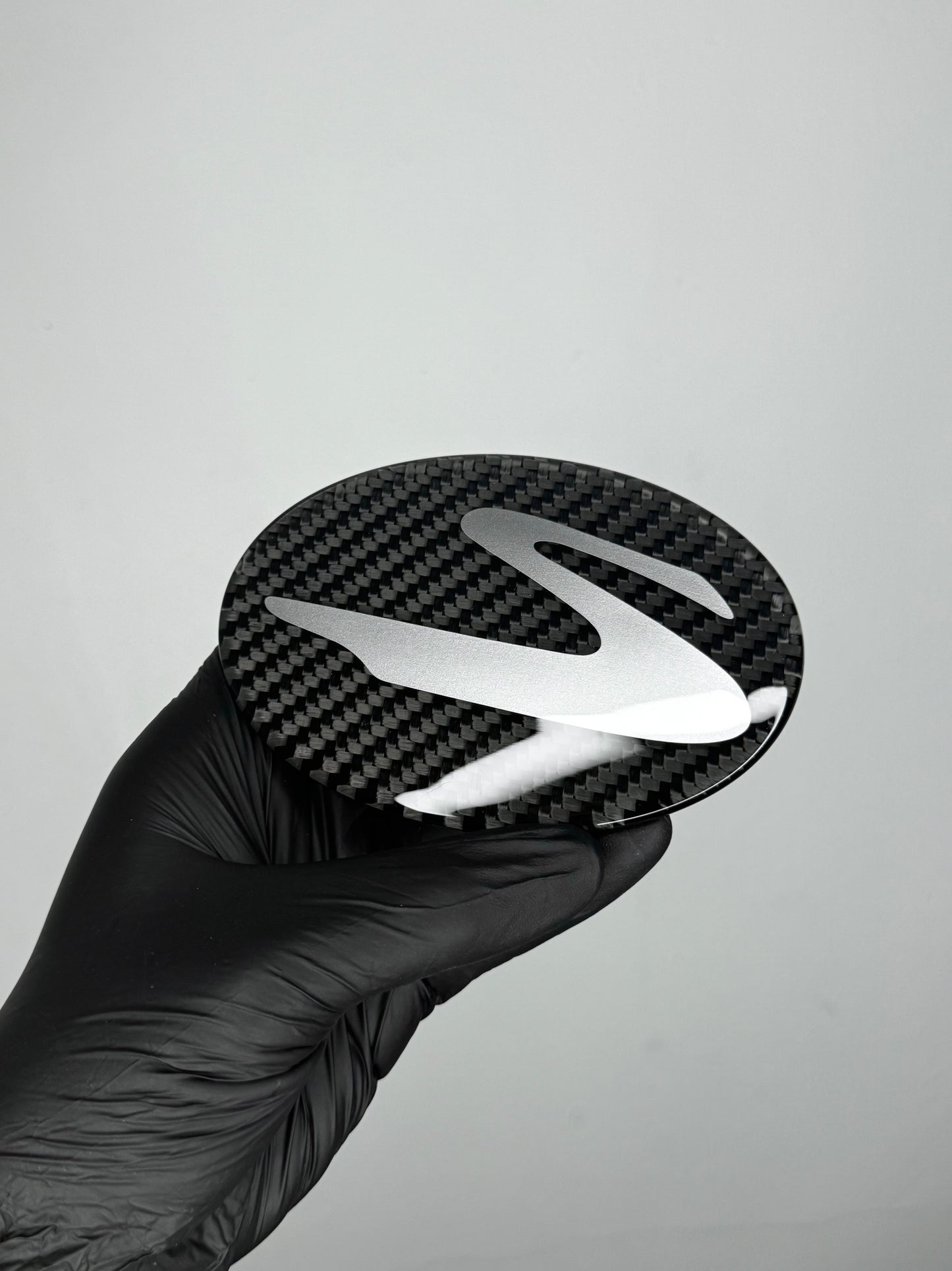 Supra "S" Silver Dry Carbon Emblem