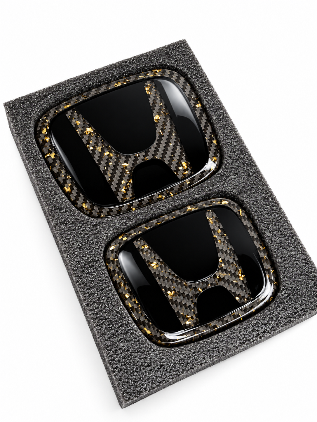 (Custom) Black+Gold Flakes Honda Dry Carbon Emblem